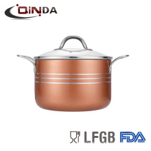 Aluminum pressed copper ceramic coating casserole with lid